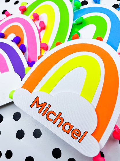 Bright Rainbow Name Tags