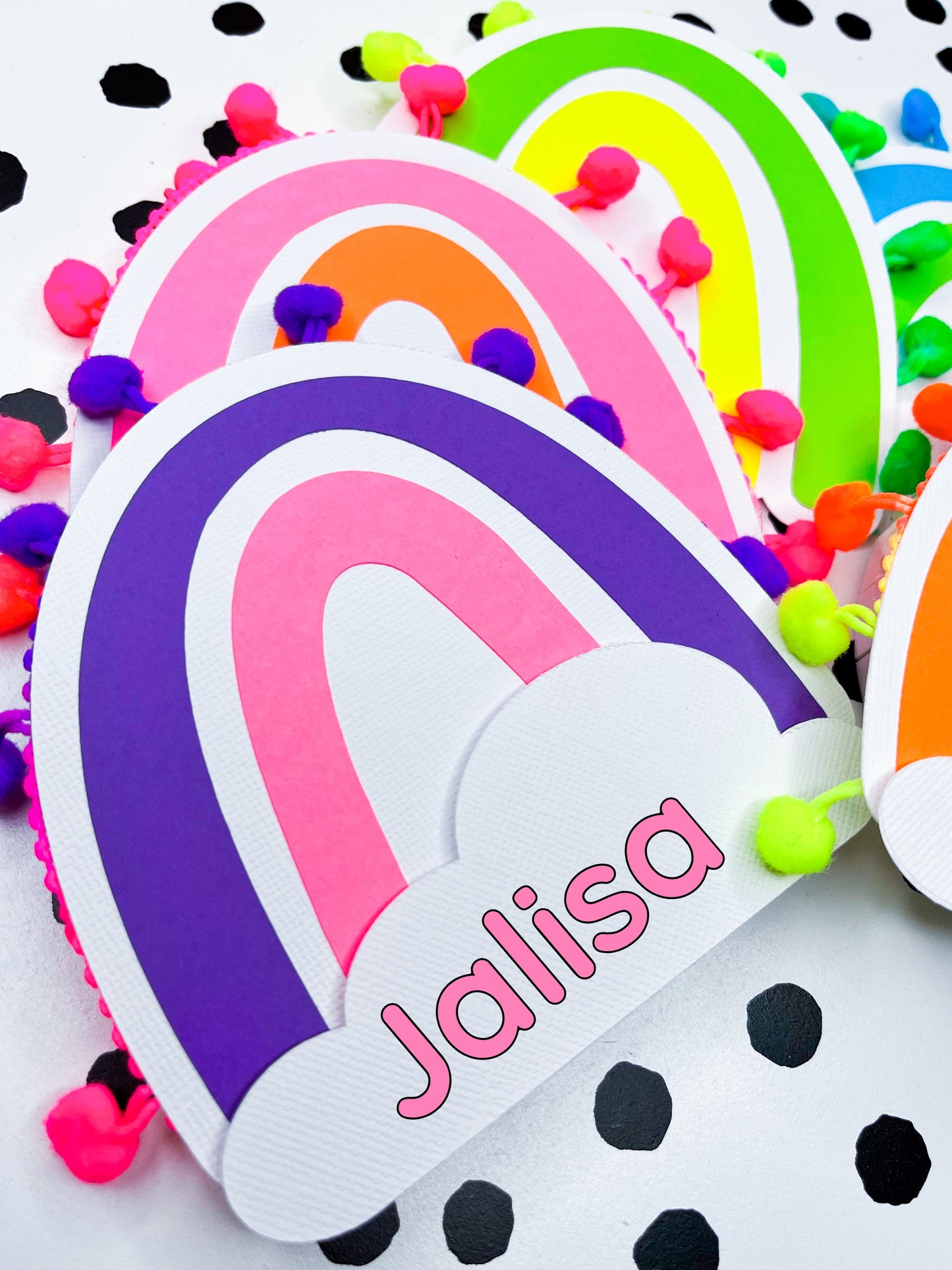 Bright Rainbow Name Tags